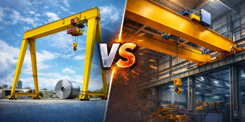 مقایسه جرثقیل دروازهای و جرثقیل سقفی