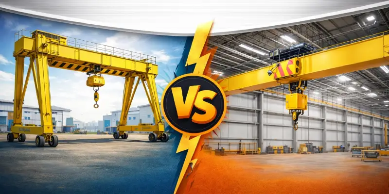 مقایسه جرثقیل دروازهای و جرثقیل سقفی